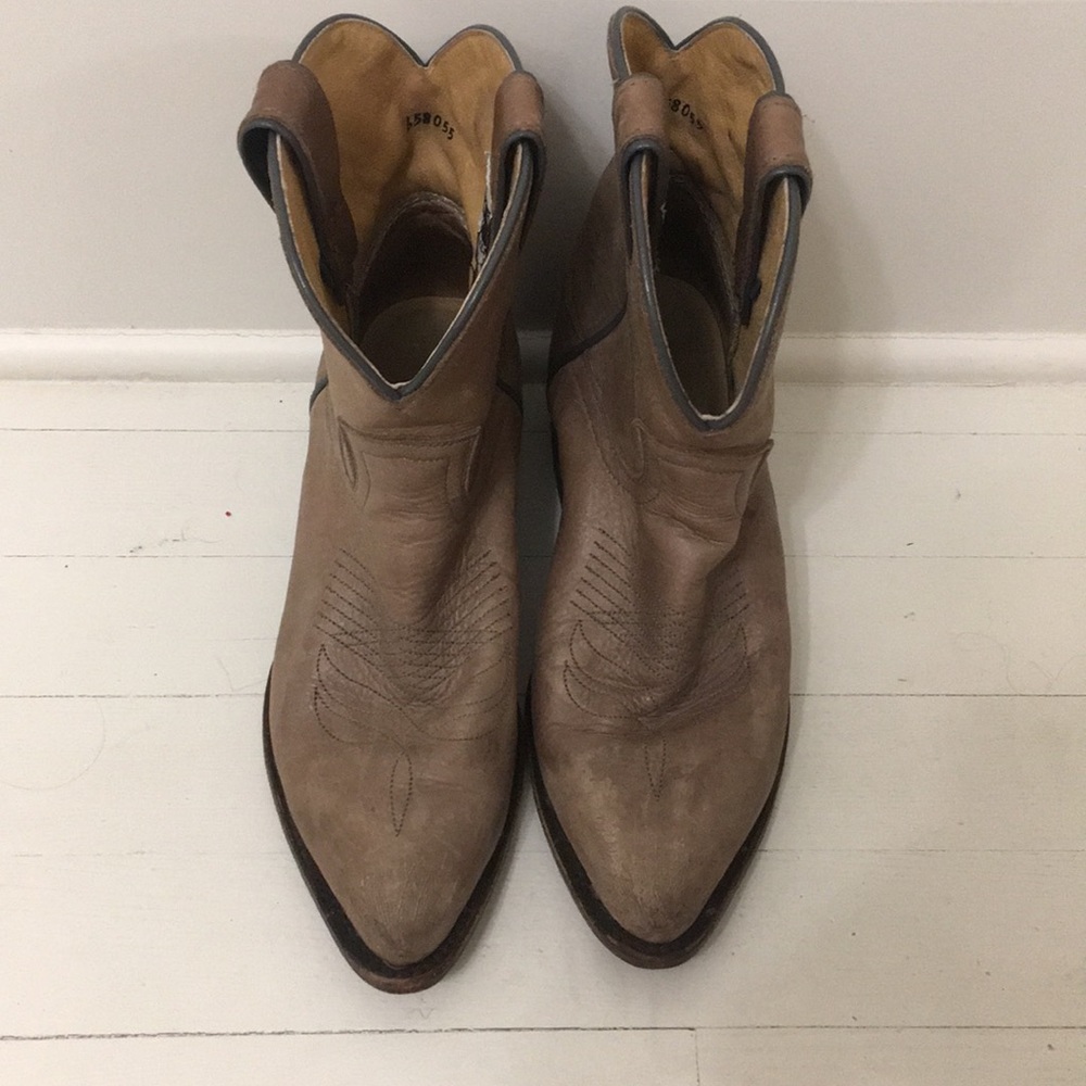 Frye cowboy boots.
